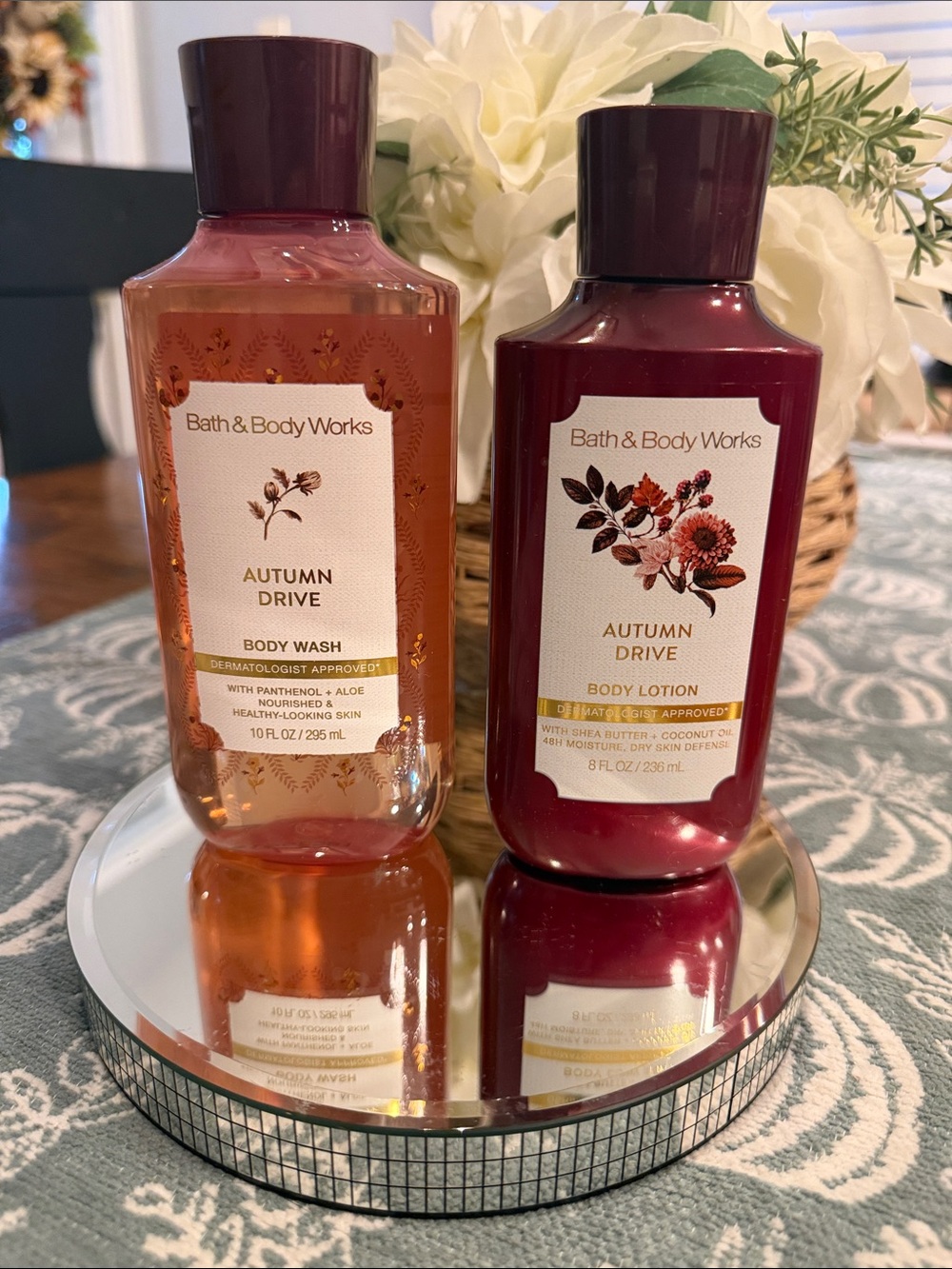 Bath & Body Works Autumn Drive Body Wash & Lotion in Amber and Deep Berry